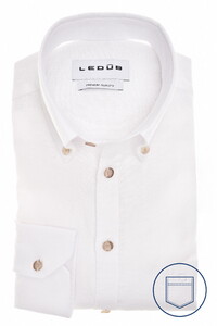 Ledûb Button-Down Linen Cotton Shirt White