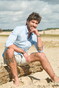 Ledûb Button-Down Linnen Cotton Overhemd Licht Blauw