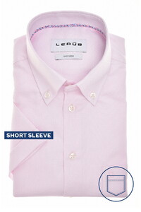 Ledûb Button Down Texture Weave Cotton Easy-Iron Overhemd Licht Roze
