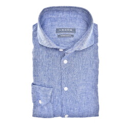 Ledûb Casual Linen Blend Overhemd Blauw
