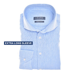 Ledûb Casual Linen Blend Overhemd Licht Blauw