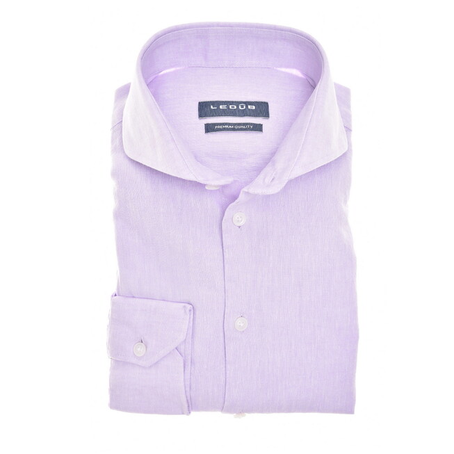 Ledûb Casual Linen Blend Overhemd Lila