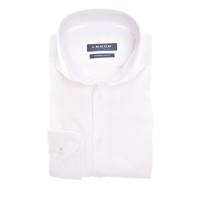 Ledûb Casual Linen Blend Overhemd Wit