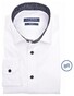 Ledûb Cotton Blend Collar Contrast Overhemd Wit-Donker Blauw