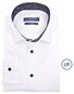 Ledûb Cotton Blend Collar Contrast Overhemd Wit-Donker Blauw