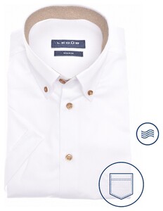 Ledûb Cotton Blend Collar Contrast Shirt White-Sand