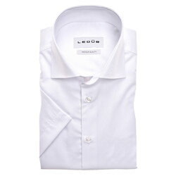 Ledûb Cotton Comfort Blend Uni Color Short Sleeve Overhemd Wit