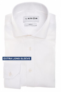 Ledûb Cotton Jersey Extra Long Sleeve Overhemd Wit