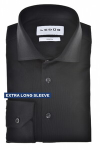 Ledûb Cotton Jersey Extra Long Sleeve Overhemd Zwart