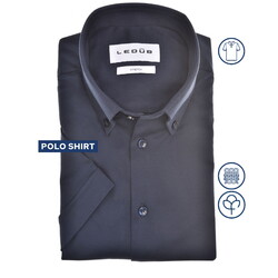 Ledûb Cotton Jersey Short Sleeve Poloshirt Blue