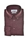 Ledûb Cotton Jersey Stretch Uni Color Button-Down Overhemd Donker Rood
