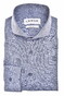 Ledûb Cotton Linnen Blend Cutaway Collar Overhemd Donker Blauw