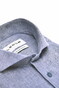 Ledûb Cotton Linnen Blend Cutaway Collar Overhemd Donker Blauw