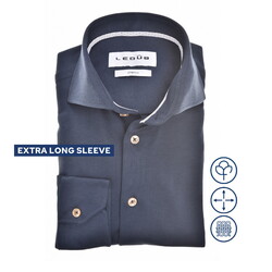Ledûb Cotton Tricot Extra Long Sleeve Overhemd Donker Blauw