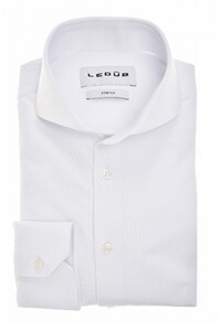 Ledûb Cutaway Collar Solid Color Active Stretch Overhemd Wit