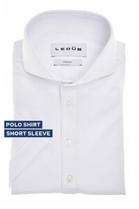 Ledûb Cutaway Collar Stretch Subtle Texture Polo Wit