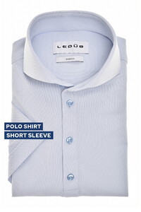 Ledûb Cutaway Stretch Fine Texture Polo Licht Blauw