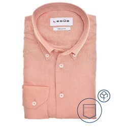 Ledûb Dynamic Plain Oxoford Overhemd Zalmroze