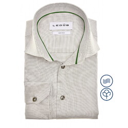 Ledûb Easy-Care Fine-Structure Cotton Overhemd Lichtgroen-Groen