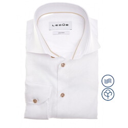 Ledûb Easy-Care Fine-Structure Cotton Shirt White