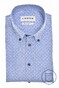 Ledûb Easy Iron Cotton Allover Fantasy Pattern Overhemd Midden Blauw