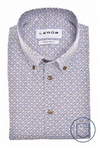 Ledûb Easy Iron Cotton Allover Fantasy Pattern Shirt Light Blue
