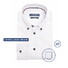 Ledûb Extra Lange Mouw Uni Color Easy Care Cotton Blend Overhemd Wit-Donkerbruin