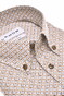Ledûb Extra Long Sleeve 7 Allover Fantasy Circle Dot Pattern Easy-Iron Overhemd Licht Bruin