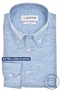 Ledûb Extra Long Sleeve 7 Allover Pattern Button-Down Shirt Blue
