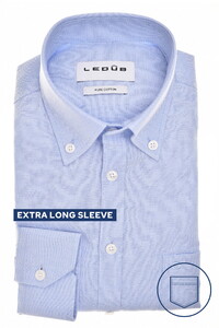 Ledûb Extra Long Sleeve 7 Button-Down Oxford Overhemd Licht Blauw