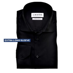 Ledûb Extra Long Sleeve Cotton Comfort Blend Shirt Black