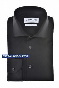 Ledûb Extra Long Sleeve Cotton Jersey Overhemd Zwart