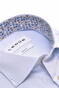 Ledûb Extra Long Sleeve Cotton Non-Iron Subtle Contrast Fabric Overhemd Lichtblauw-Blauw