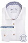 Ledûb Extra Long Sleeve Cotton Non-Iron Subtle Contrast Fabric Overhemd Wit-Blauw