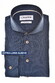 Ledûb Extra Long Sleeve Linnen Look Subtle Contrast Details Overhemd Donker Blauw