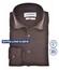 Ledûb Extra Long Sleeve Solid Color Cotton Jersey Stretch Overhemd Donker Bruin