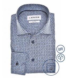 Ledûb Fantasy 3D Hexagon Pattern Overhemd Midden Blauw