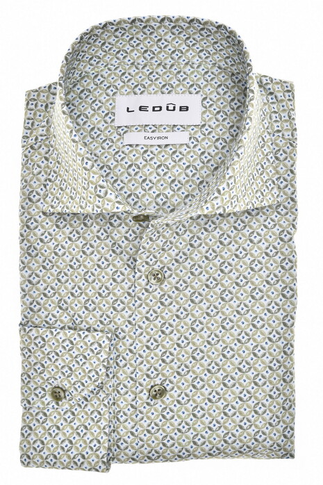 Ledûb Fantasy Abstract Pattern Easy-Iron Cotton Overhemd Licht Groen