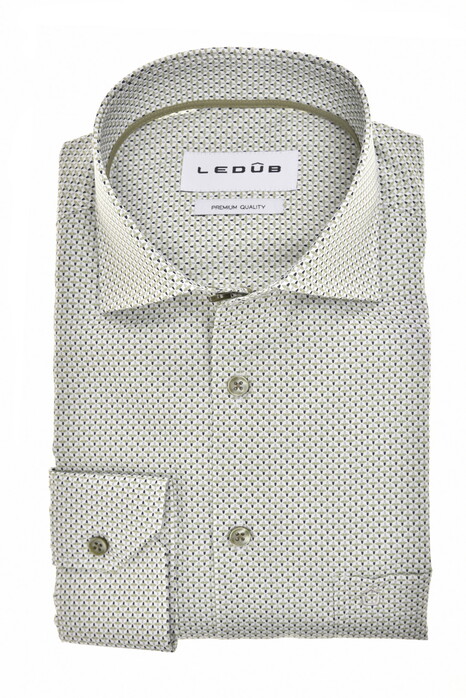 Ledûb Fantasy Allover Mini Ovals Pattern Shirt Mid Green