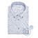 Ledûb Fantasy Check Dot Pattern Short Sleeve Button-Down Overhemd Midden Blauw