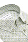 Ledûb Fantasy Circle Star Dot Pattern Short Sleeve Button-Down Shirt Light Green