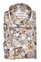 Ledûb Fantasy Floral Pattern Easy-Iron Cotton Overhemd Midden Bruin