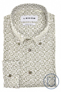 Ledûb Fantasy Striped Circle Button-Down Overhemd Midden Groen