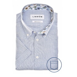 Ledûb Faux Uni Cotton Linen Button-Down Shirt Light Blue