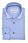 Ledûb Fine Allover Pattern Easy-Iron Cotton Overhemd Licht Blauw