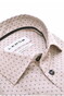 Ledûb Fine Allover Pattern Easy-Iron Cotton Overhemd Licht Bruin
