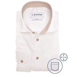 Ledûb Fine-Circle Fantasy Collar Contrast Shirt White