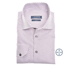 Ledûb Fine Fantasy Pattern Subtle Cotton Stretch Shirt Dark Red