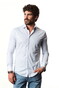Ledûb Fine Jersey Striped Stretch Overhemd Licht Blauw