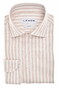 Ledûb Fine Jersey Striped Stretch Overhemd Zand
